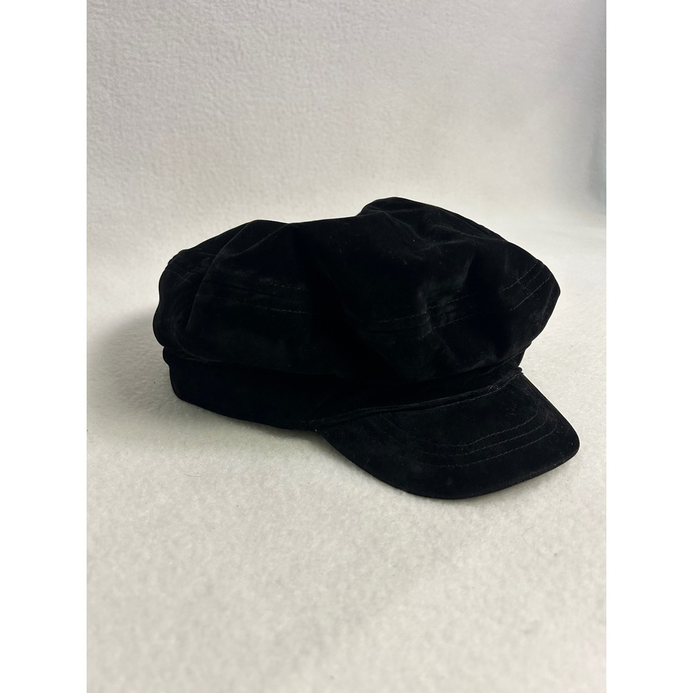 Dark Academia Accessories Womens OSFM Black Velvet Baker Boy Newsboy Cap Hat